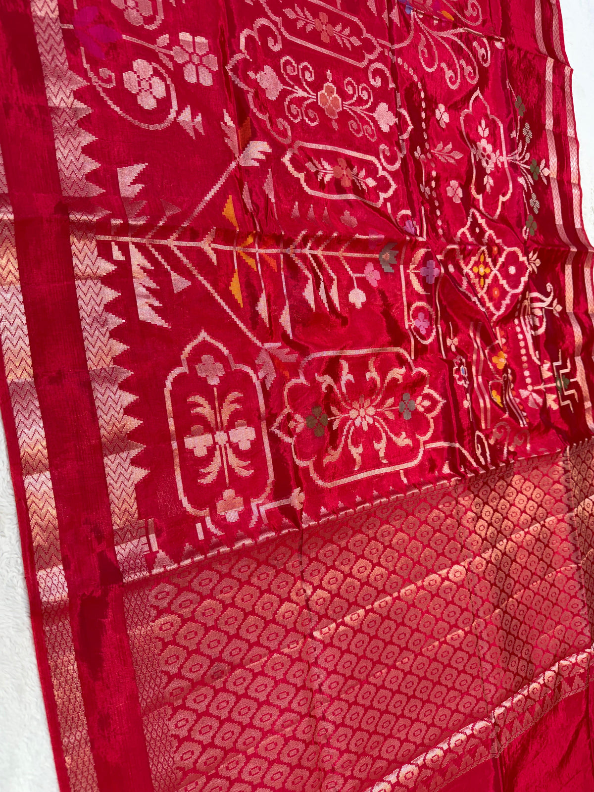 Red Viscose Minakari Premium Banarasi Saree