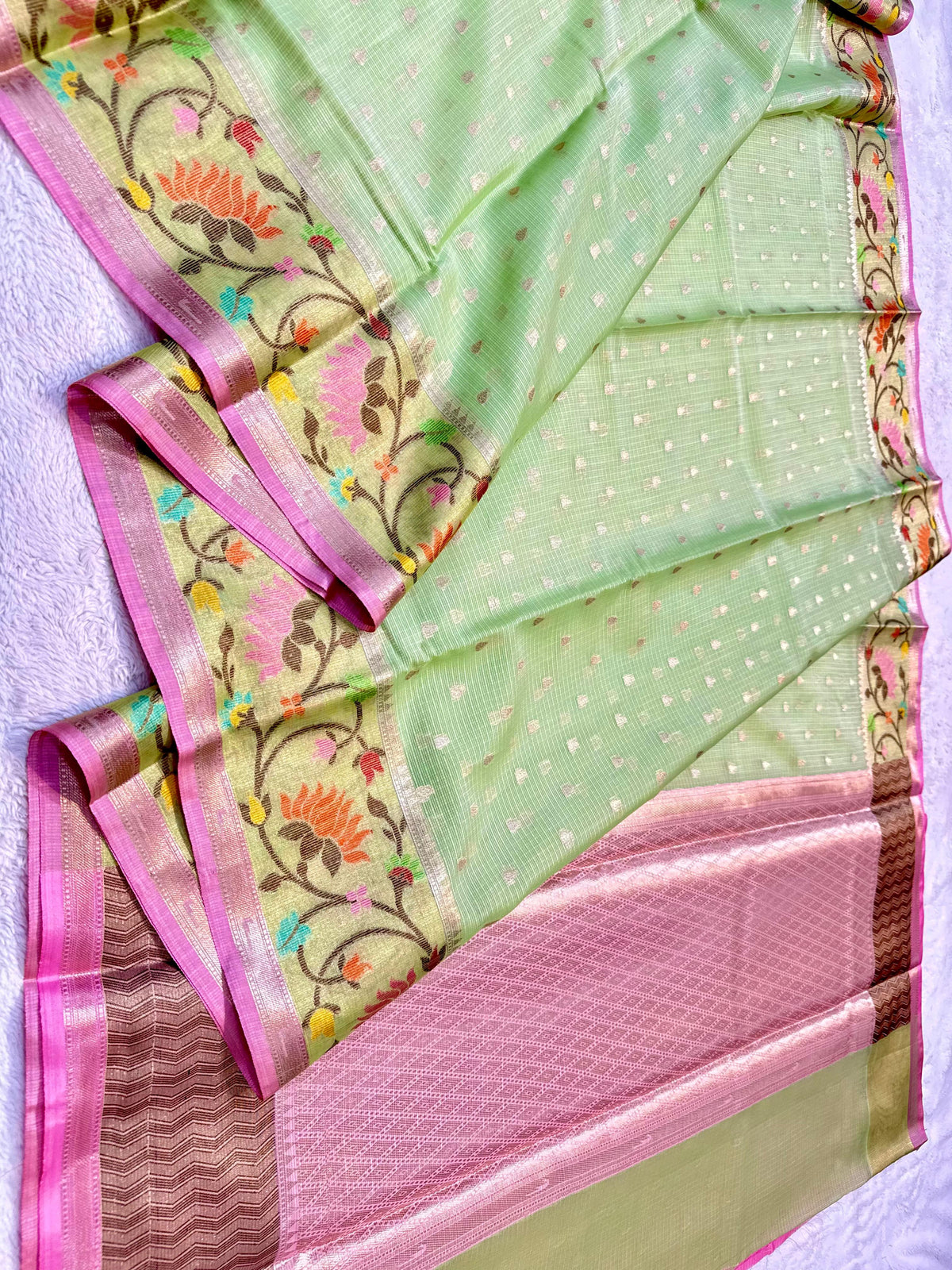 Cotton Kota Paithani Border Premium Banarasi Saree