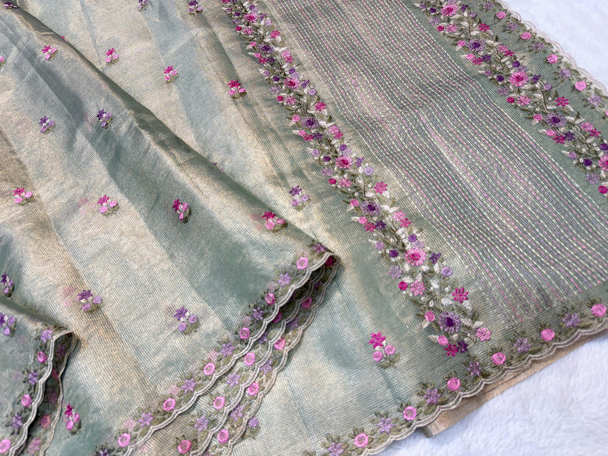 Tissue Kota Designer Embroidery Premium Banarasi