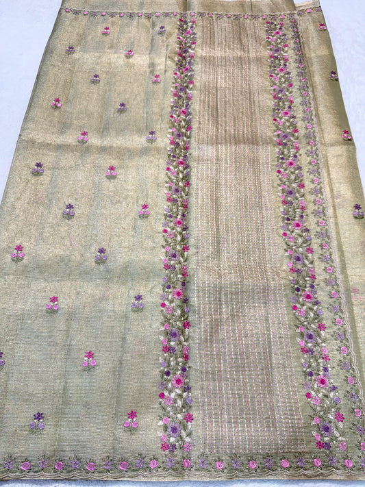 Tissue Kota Designer Embroidery Premium Banarasi