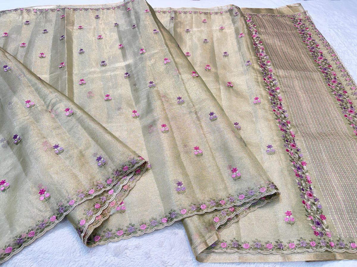 Tissue Kota Designer Embroidery Premium Banarasi