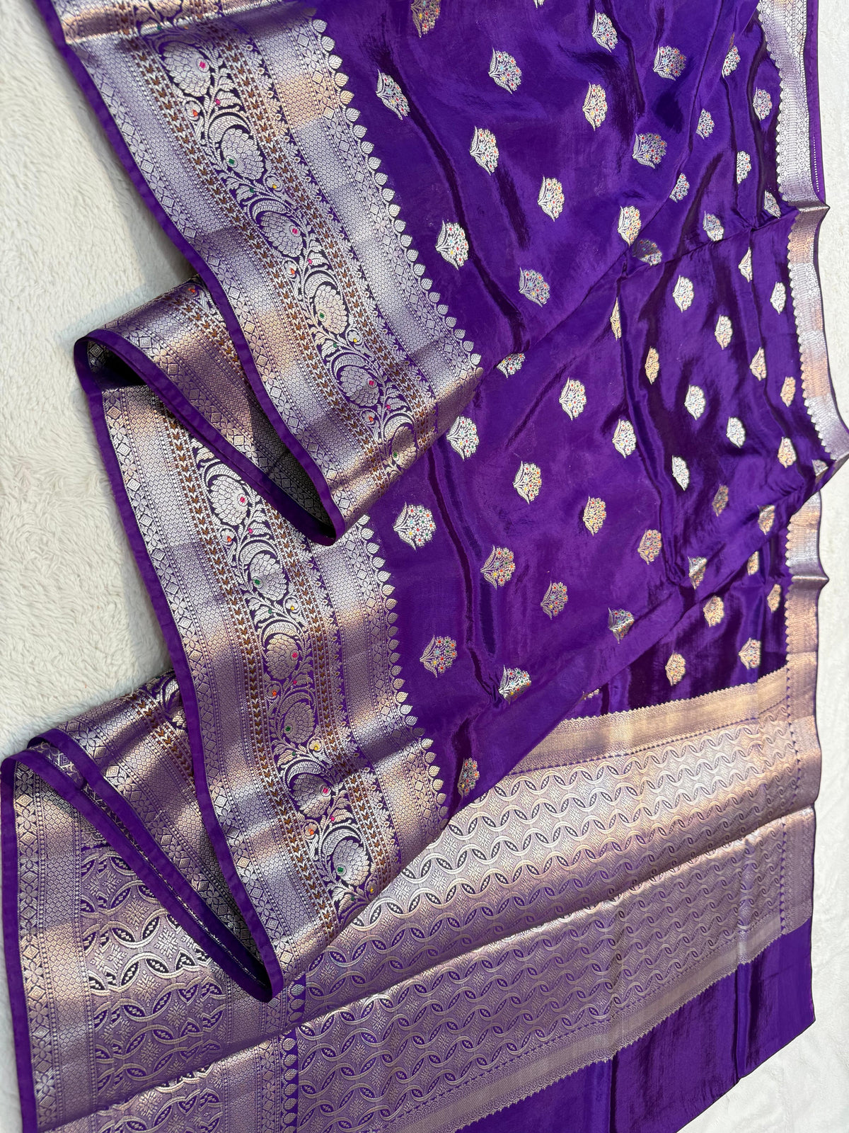 Purple Viscose Premium Banarasi Saree