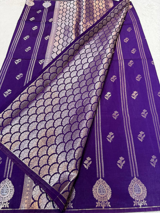 Purple Raw Mango Premium Banarasi Saree