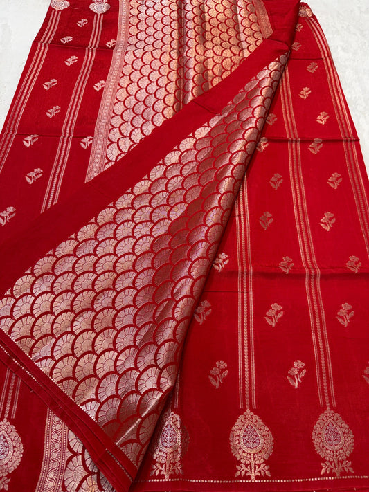 Red Raw Mango Premium Banarasi Saree