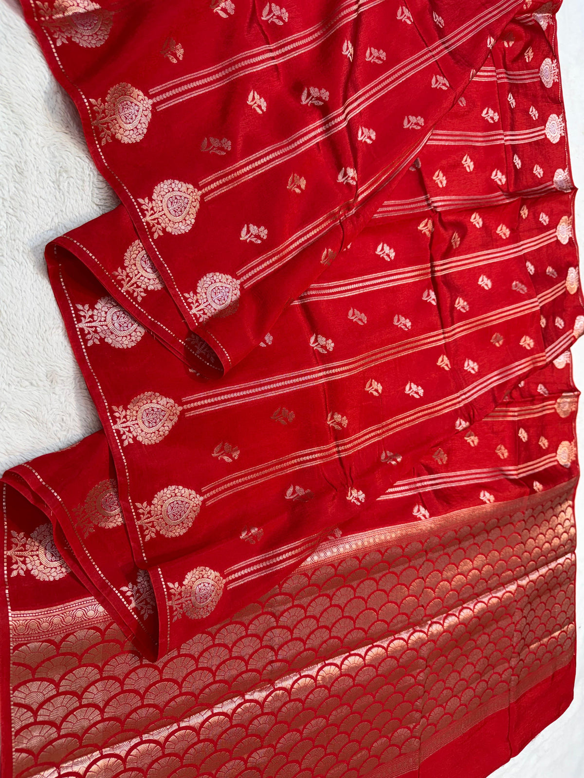 Red Raw Mango Premium Banarasi Saree