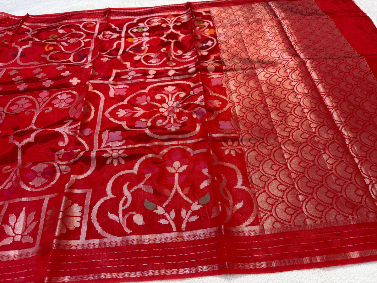 Red Viscose Premium Banarasi Saree
