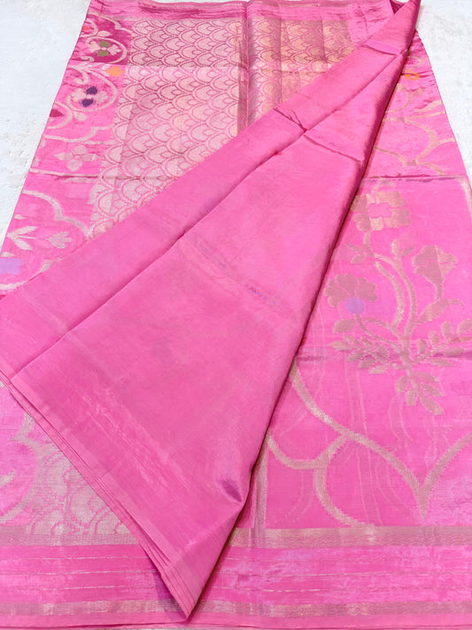 Pink Viscose Premium Banarasi Saree