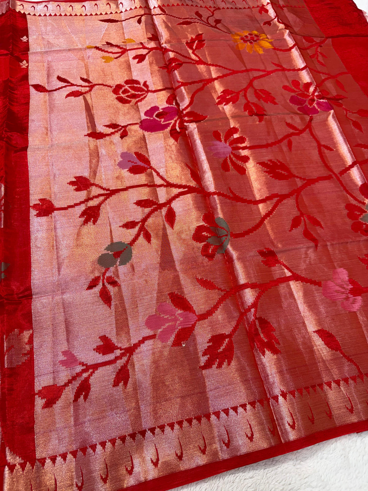 Red Viscose Paithani Premium Banarasi Saree