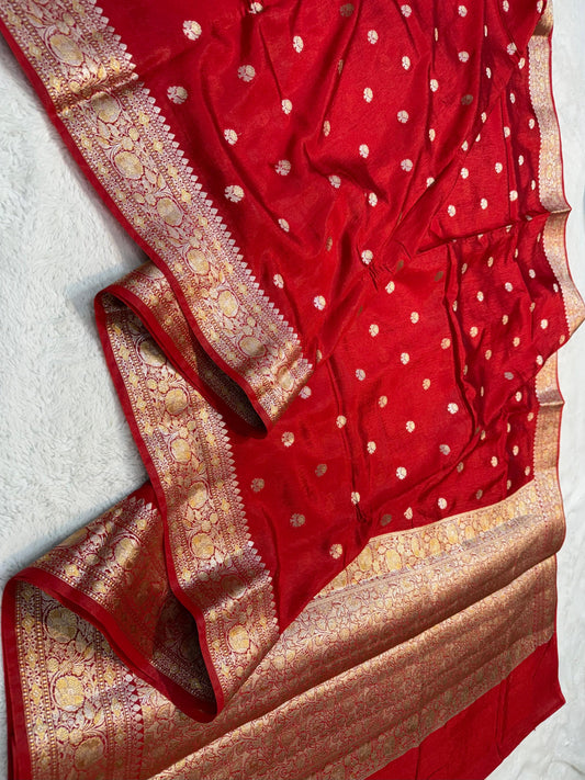 Red Raw Mango Premium Banarasi Saree