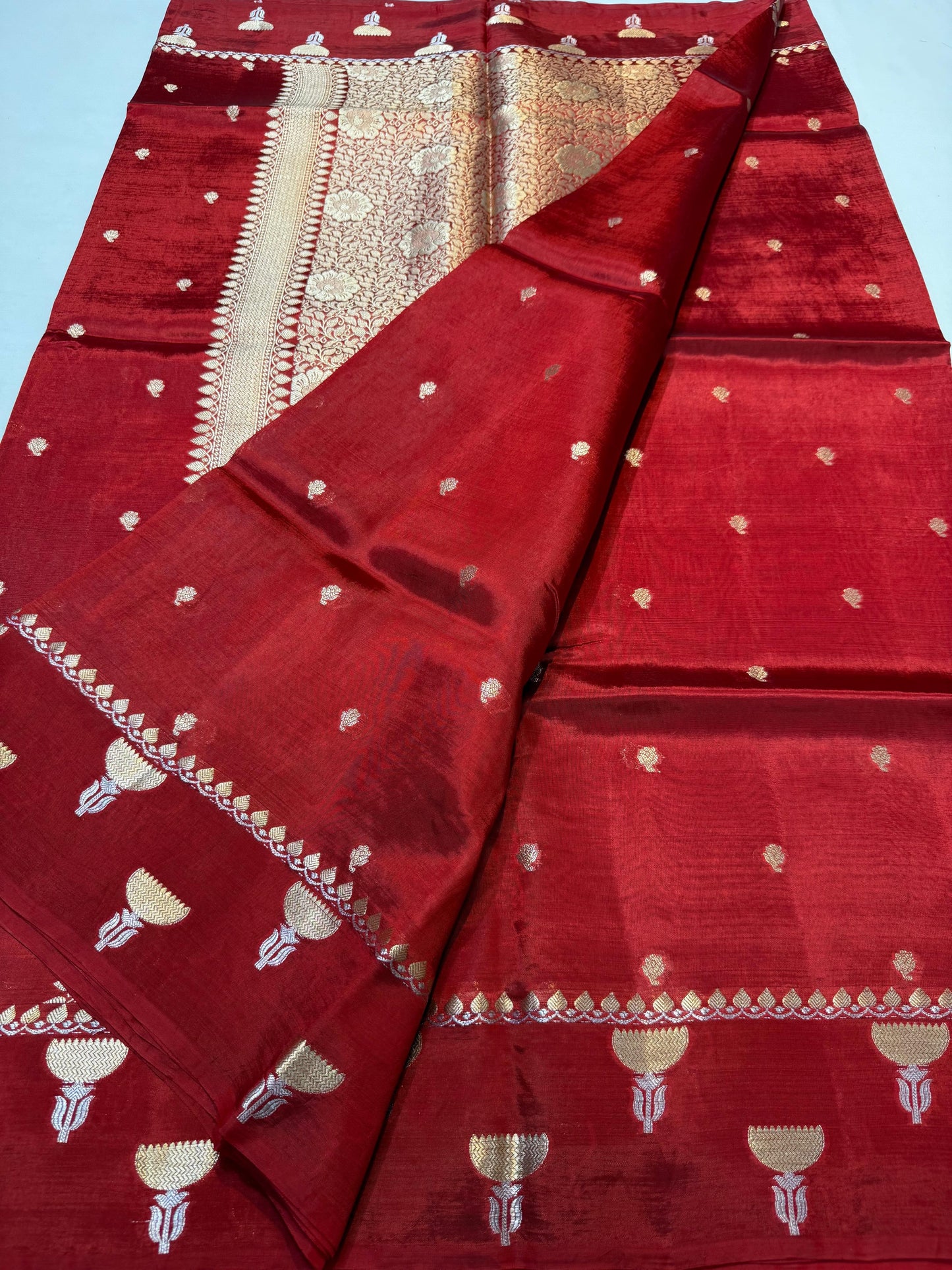 Maroon Red Viscose Silk Premium Banarasi Saree