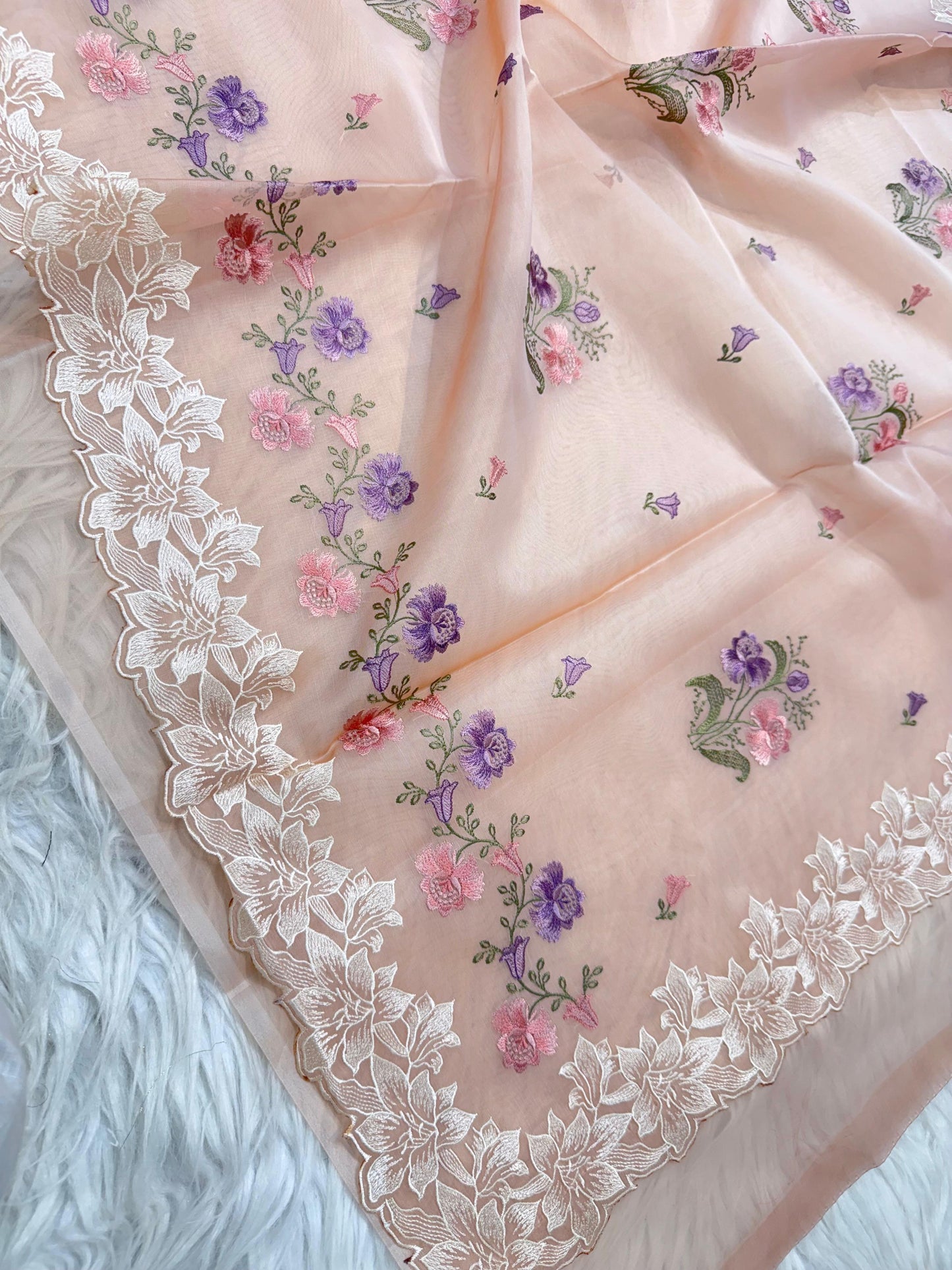 Banarasi kora organza embroidery saree