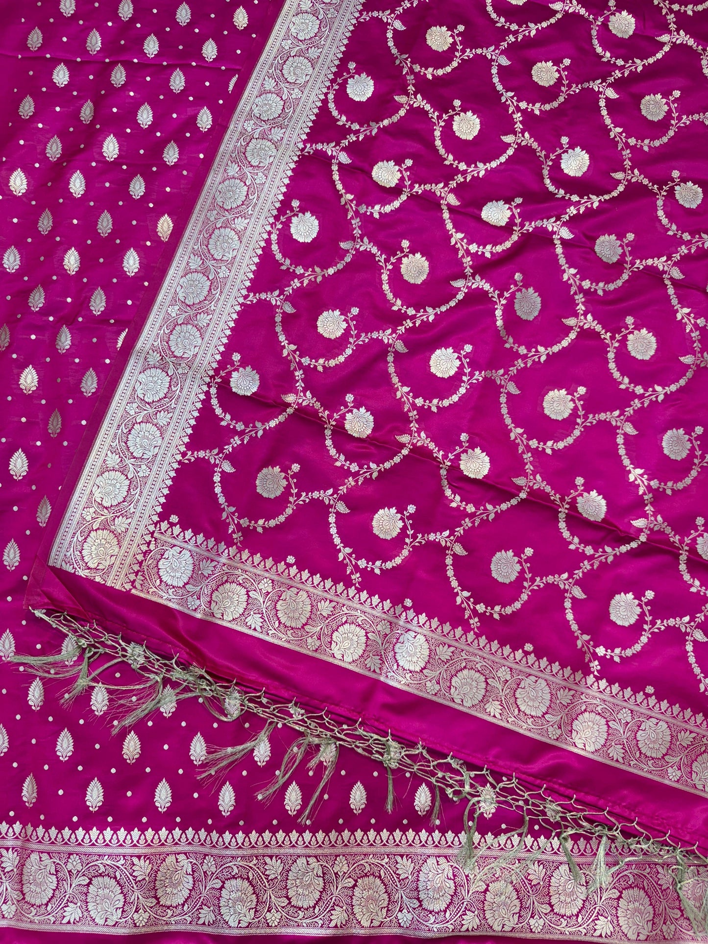 Banarasi satin katan silk suit