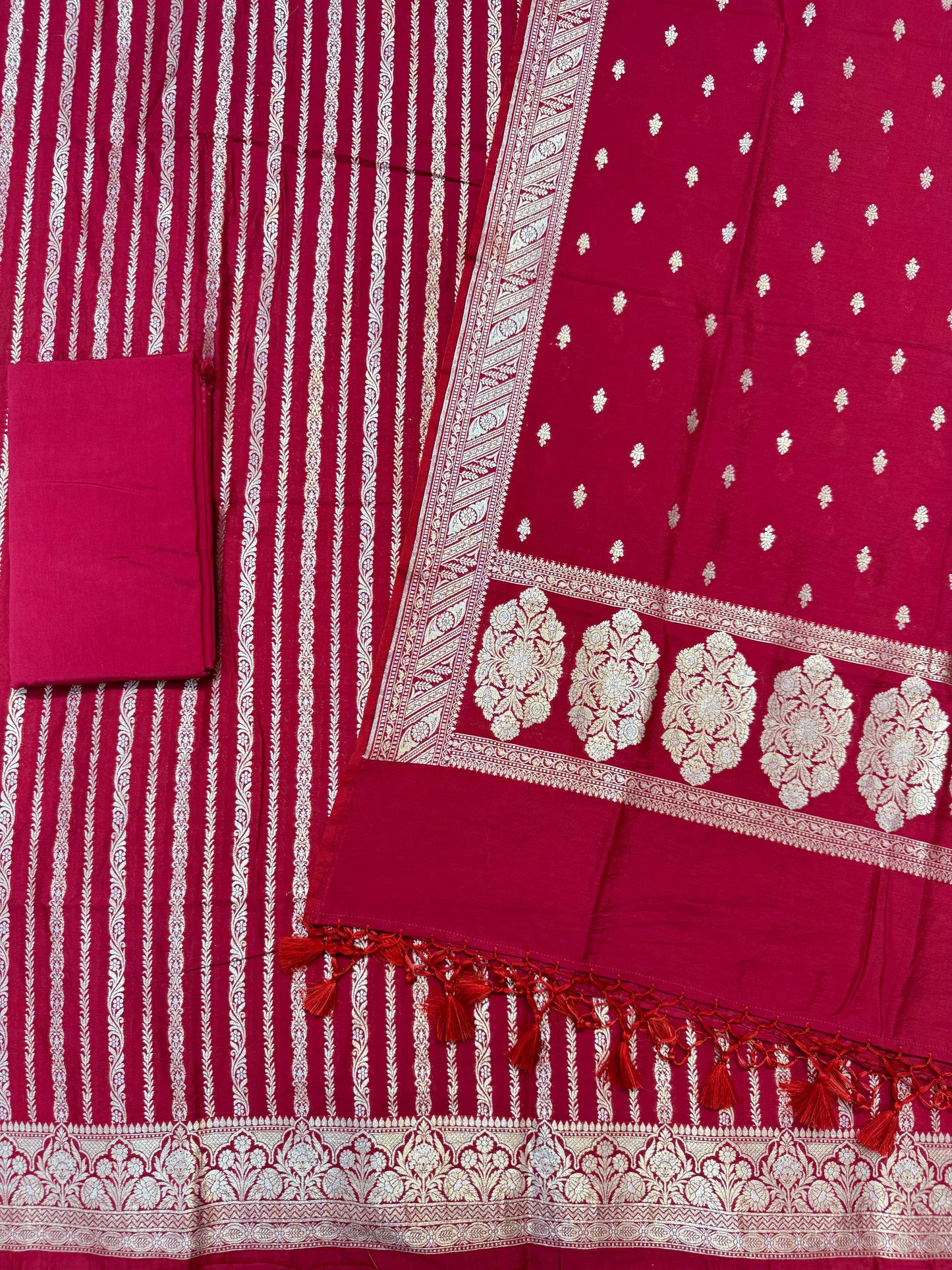 Banarasi semi chiniya silk suit