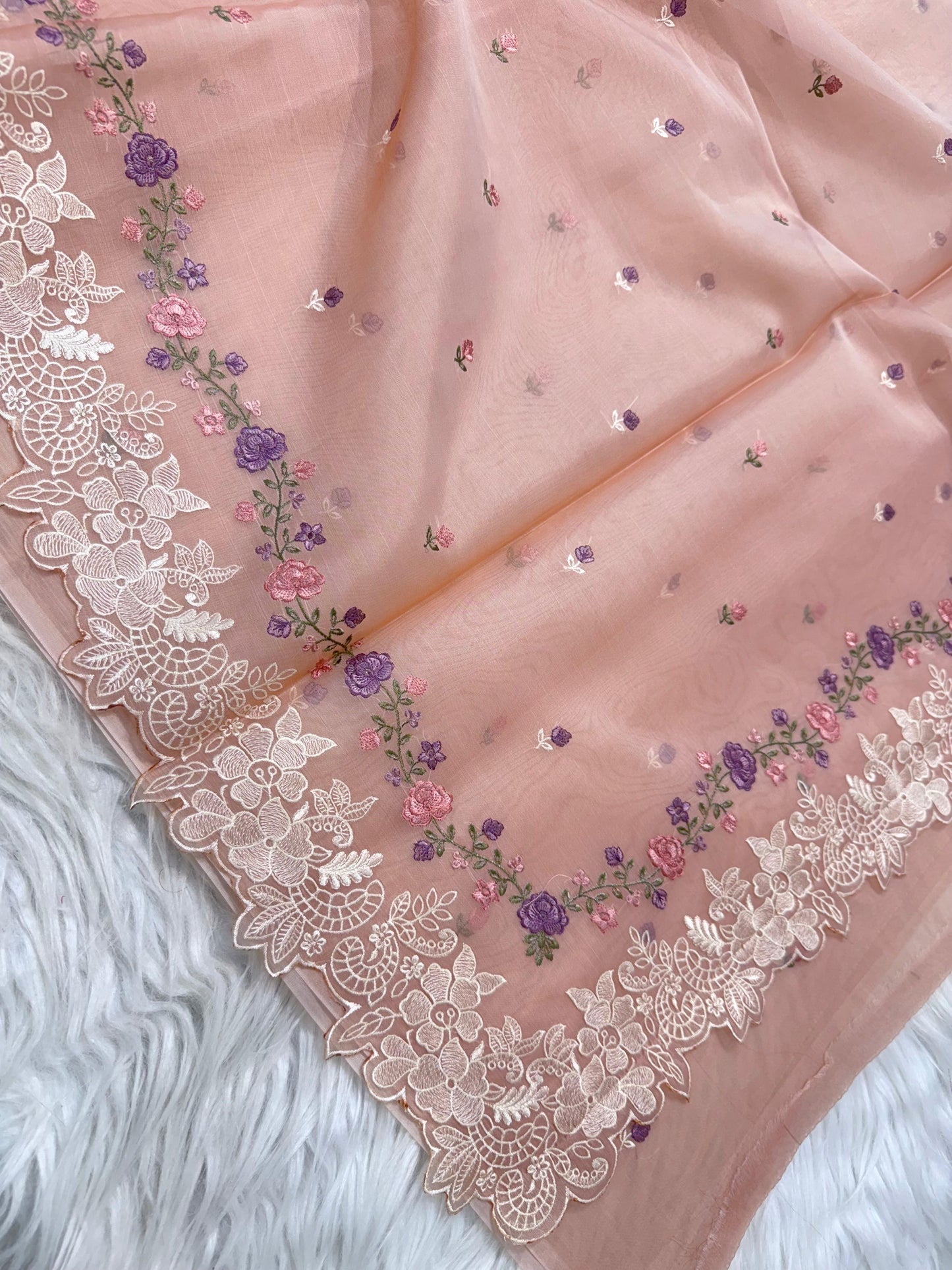 Banarasi kora organza embroidery saree