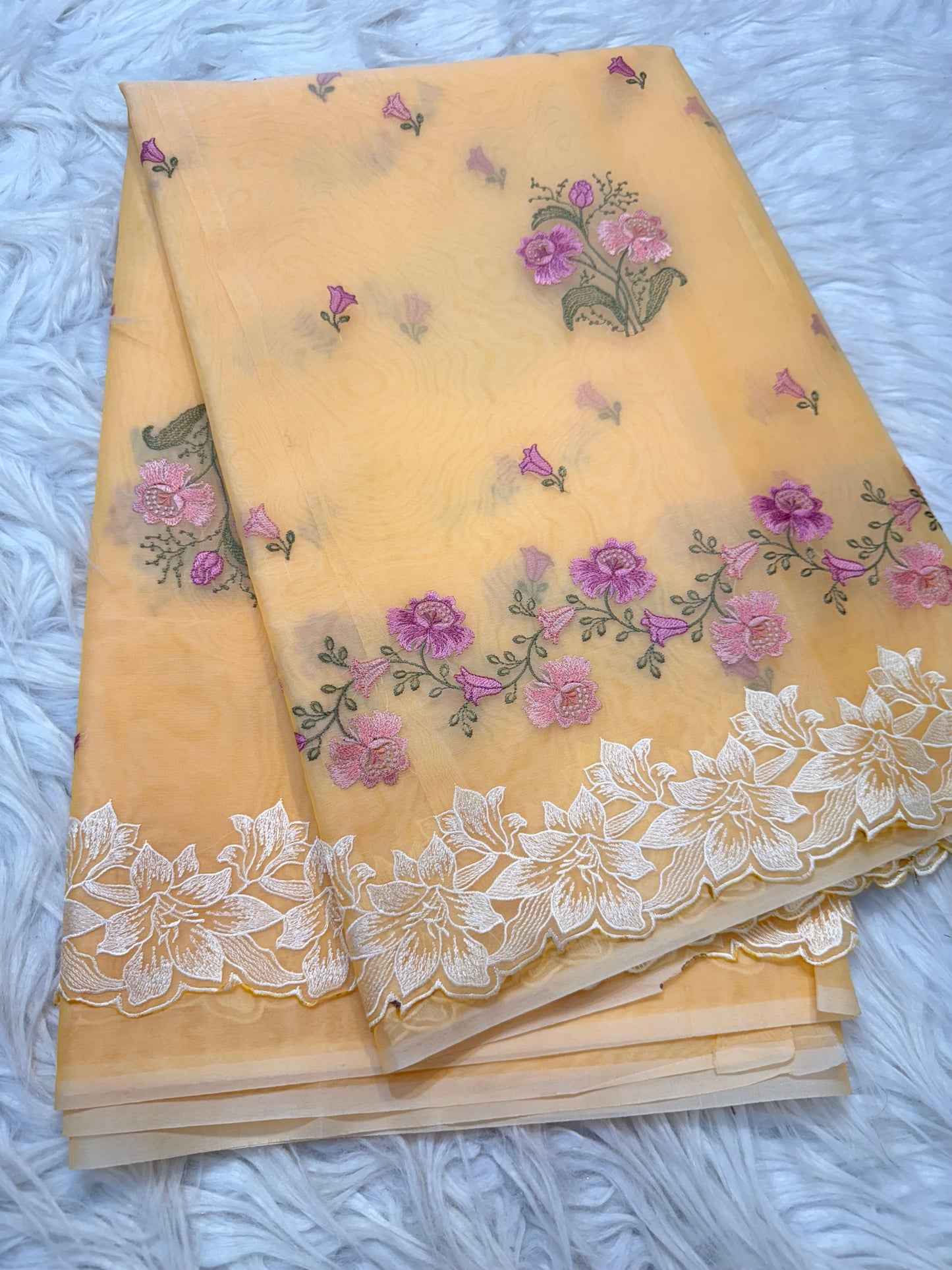 Banarasi kora organza embroidery saree