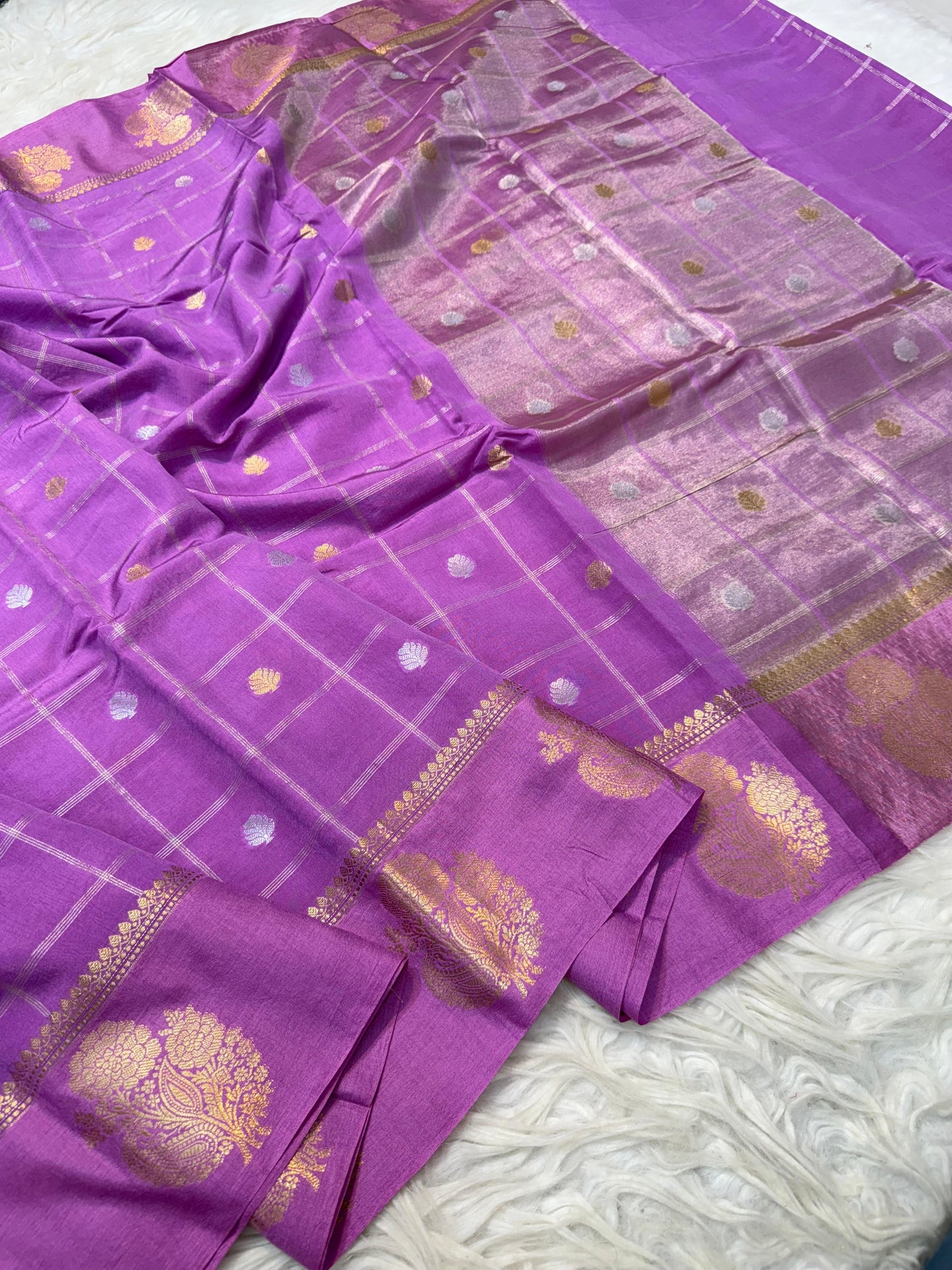 Semi Raw mango banarasi saree