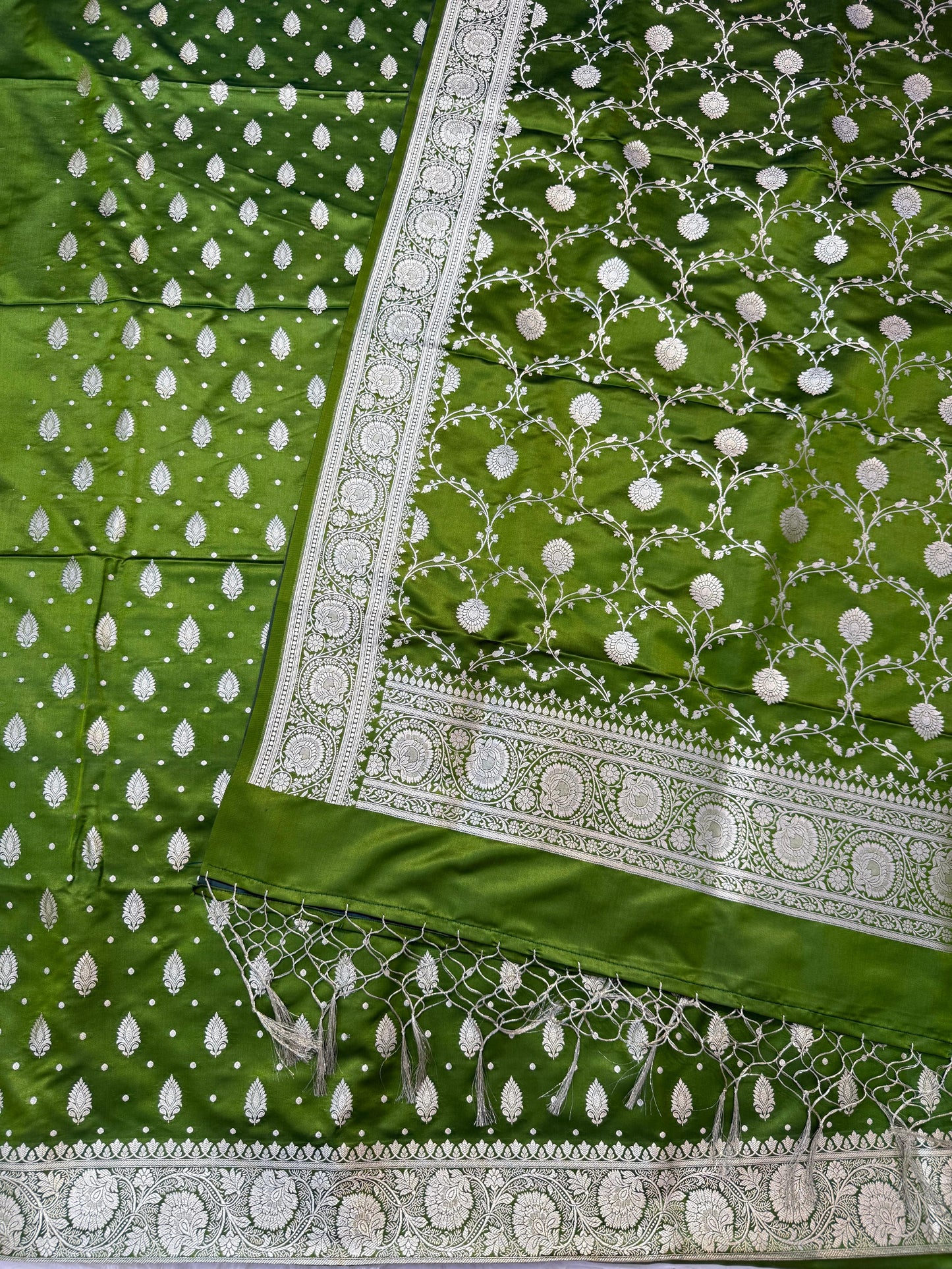 Banarasi satin katan silk suit