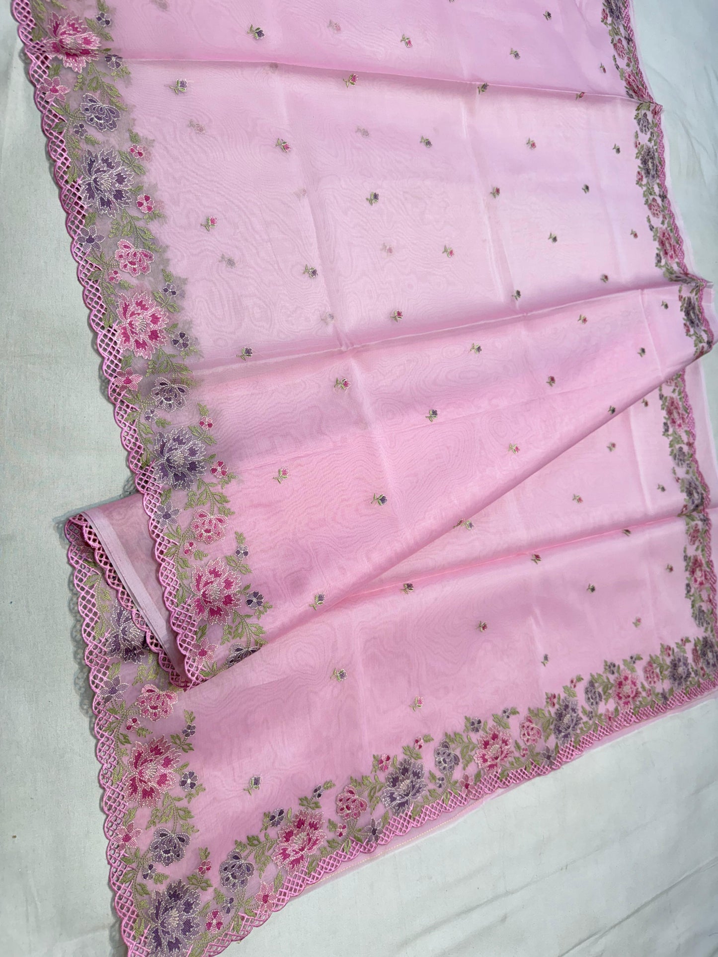 Banarasi kora organza embroidery saree