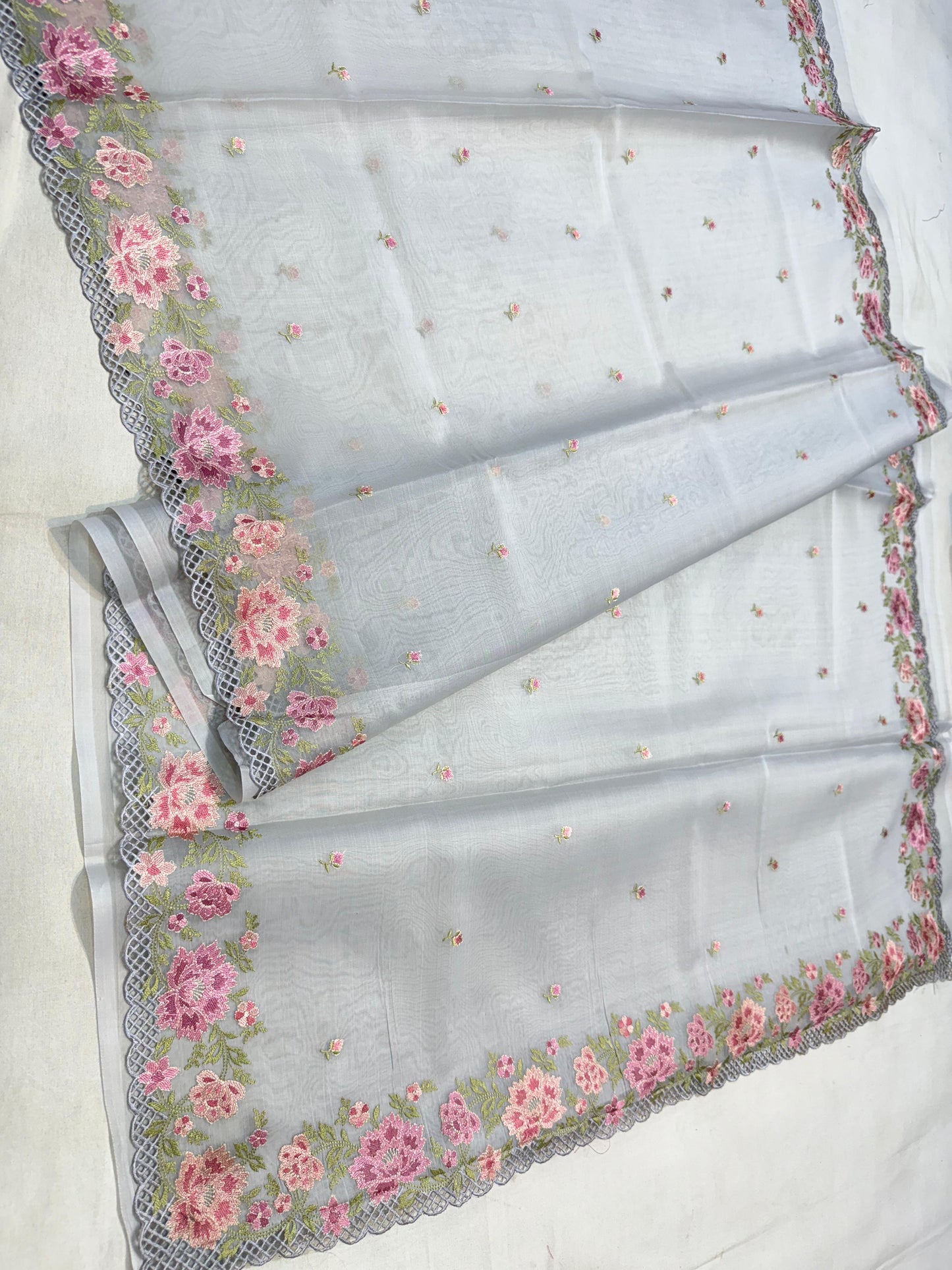 Banarasi kora organza embroidery saree