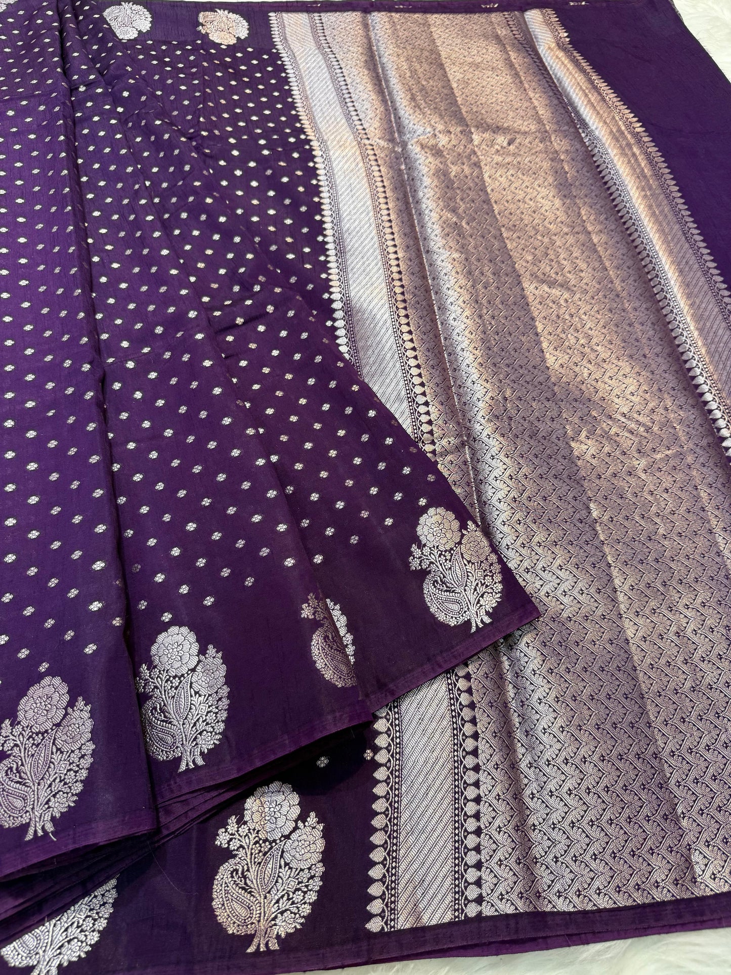 Semi Raw mango banarasi saree