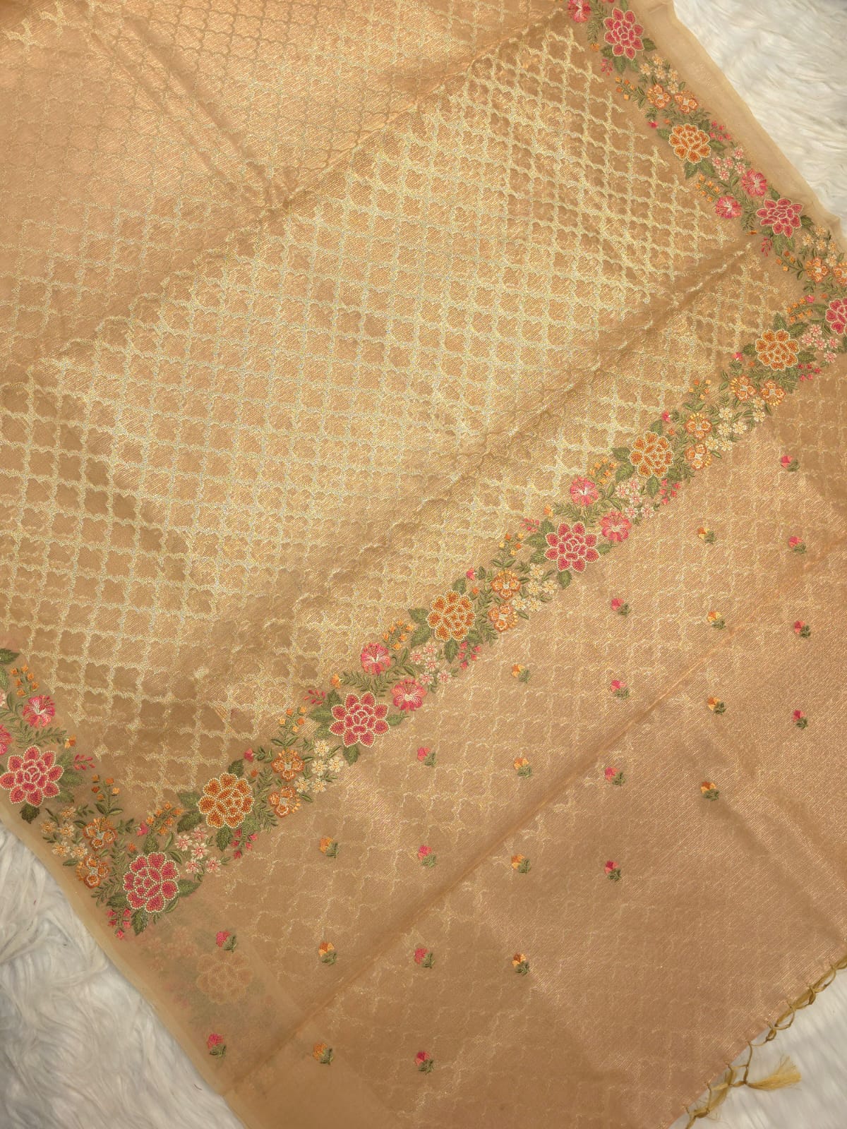 Banaras tissue kota embroidery work saree