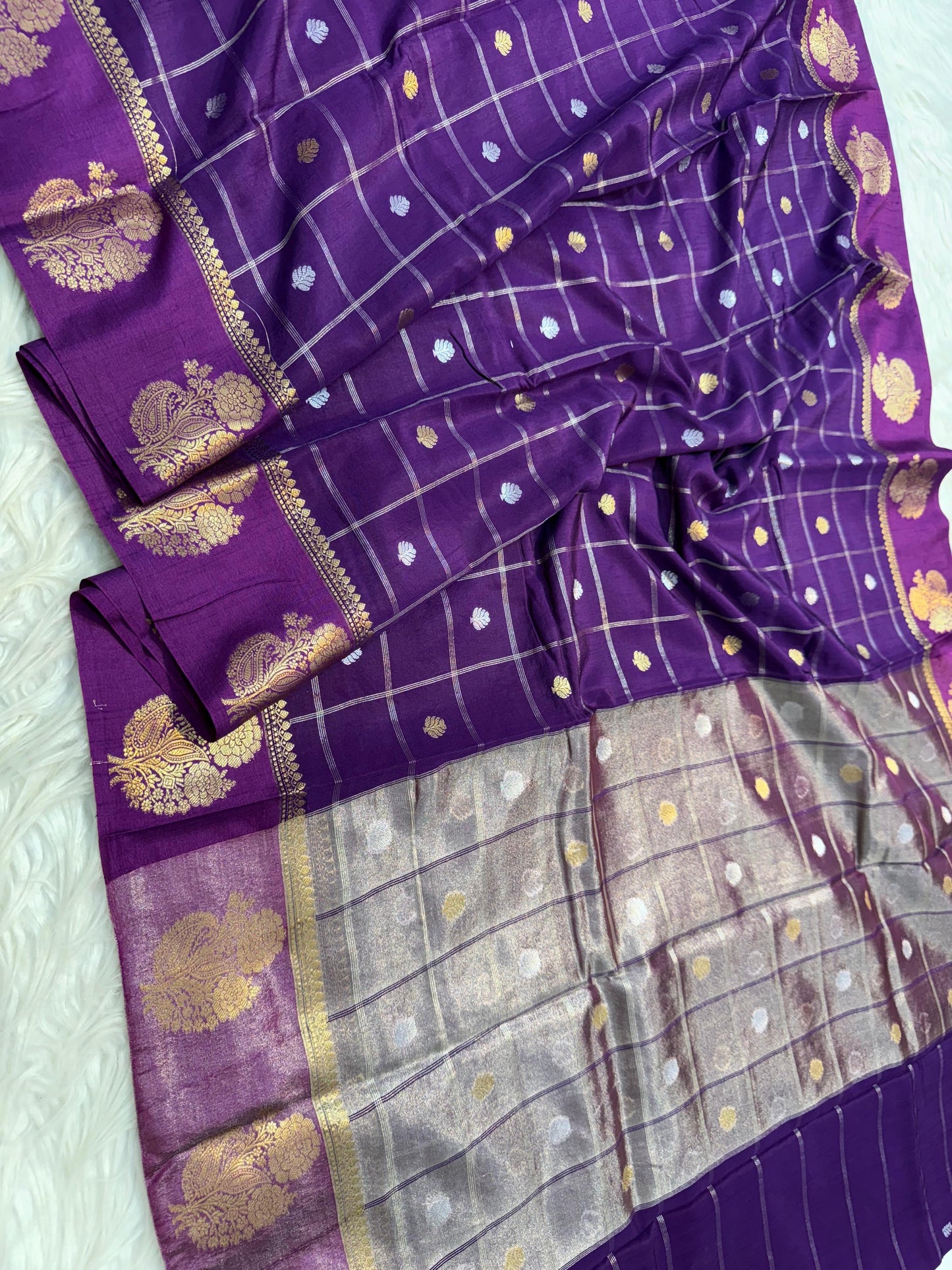 Semi Raw mango banarasi saree