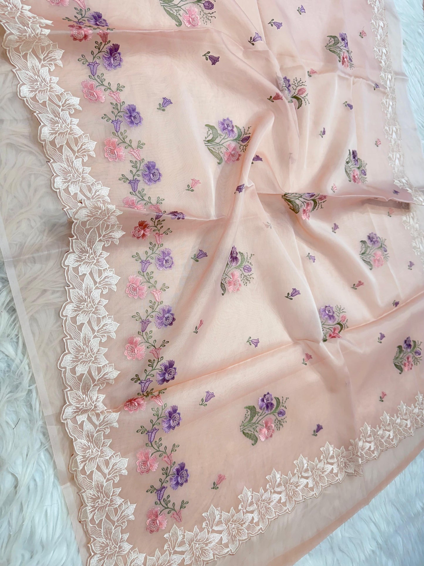 Banarasi kora organza embroidery saree