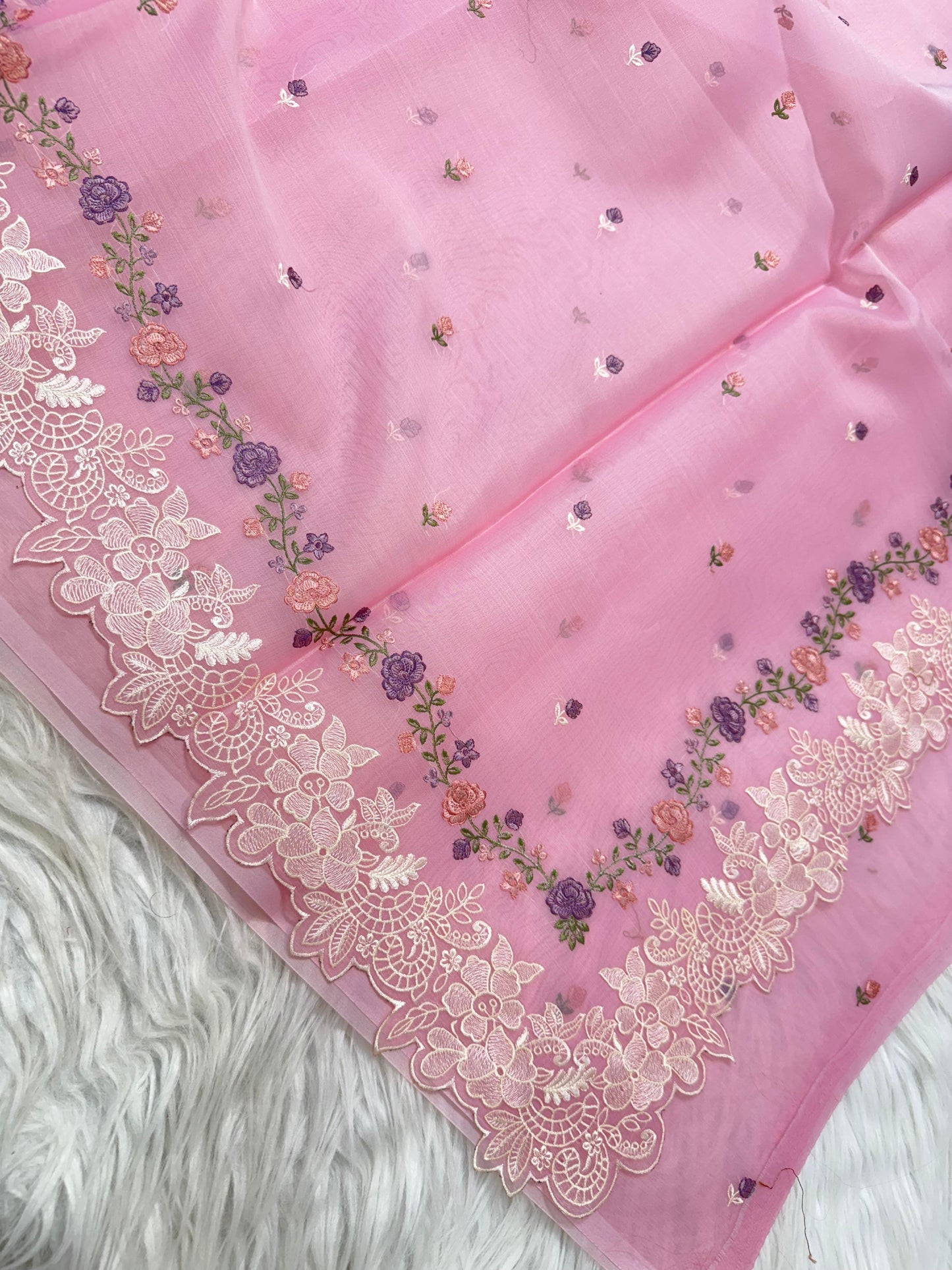 Banarasi kora organza embroidery saree