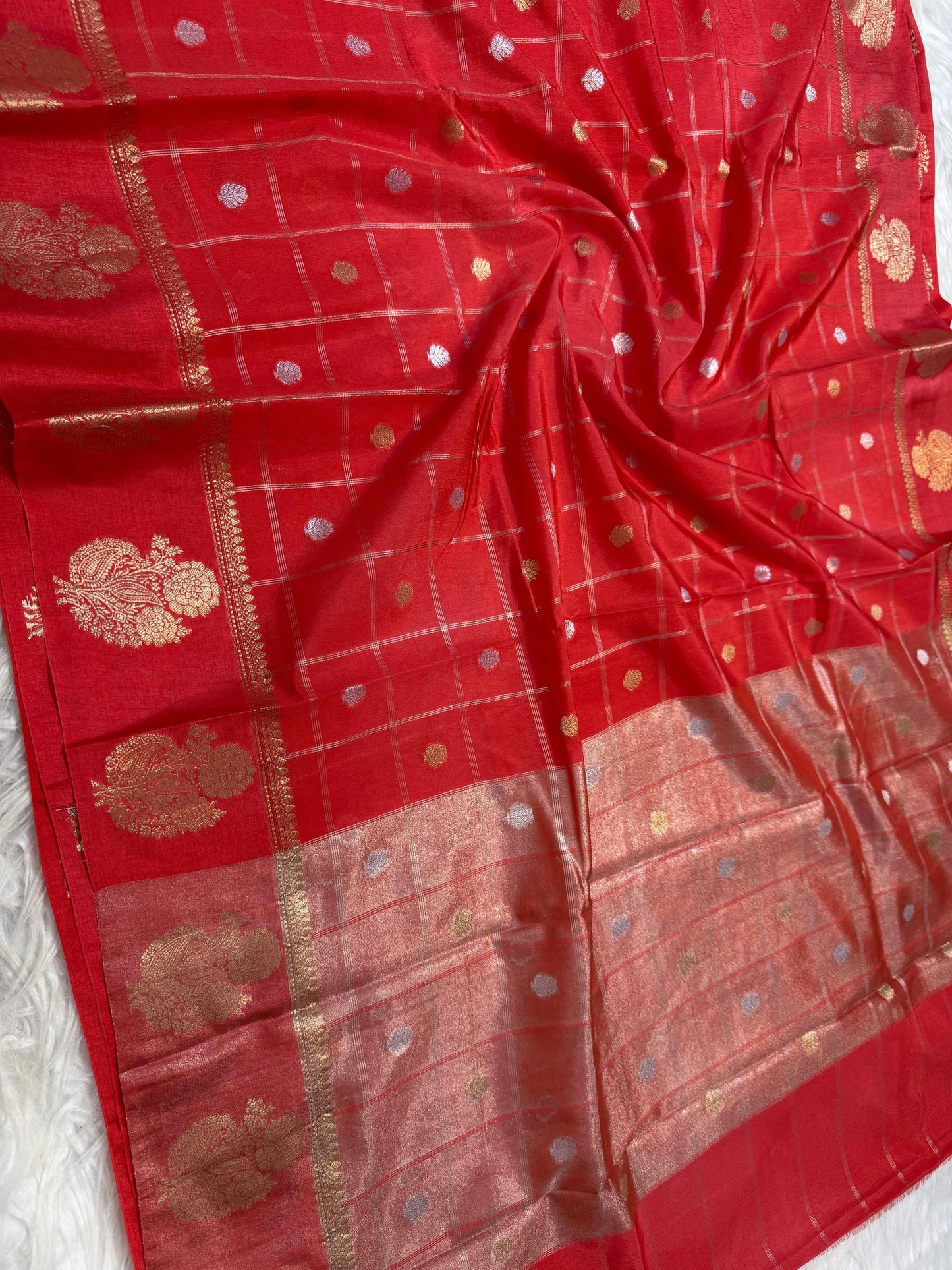 Semi Raw mango banarasi saree