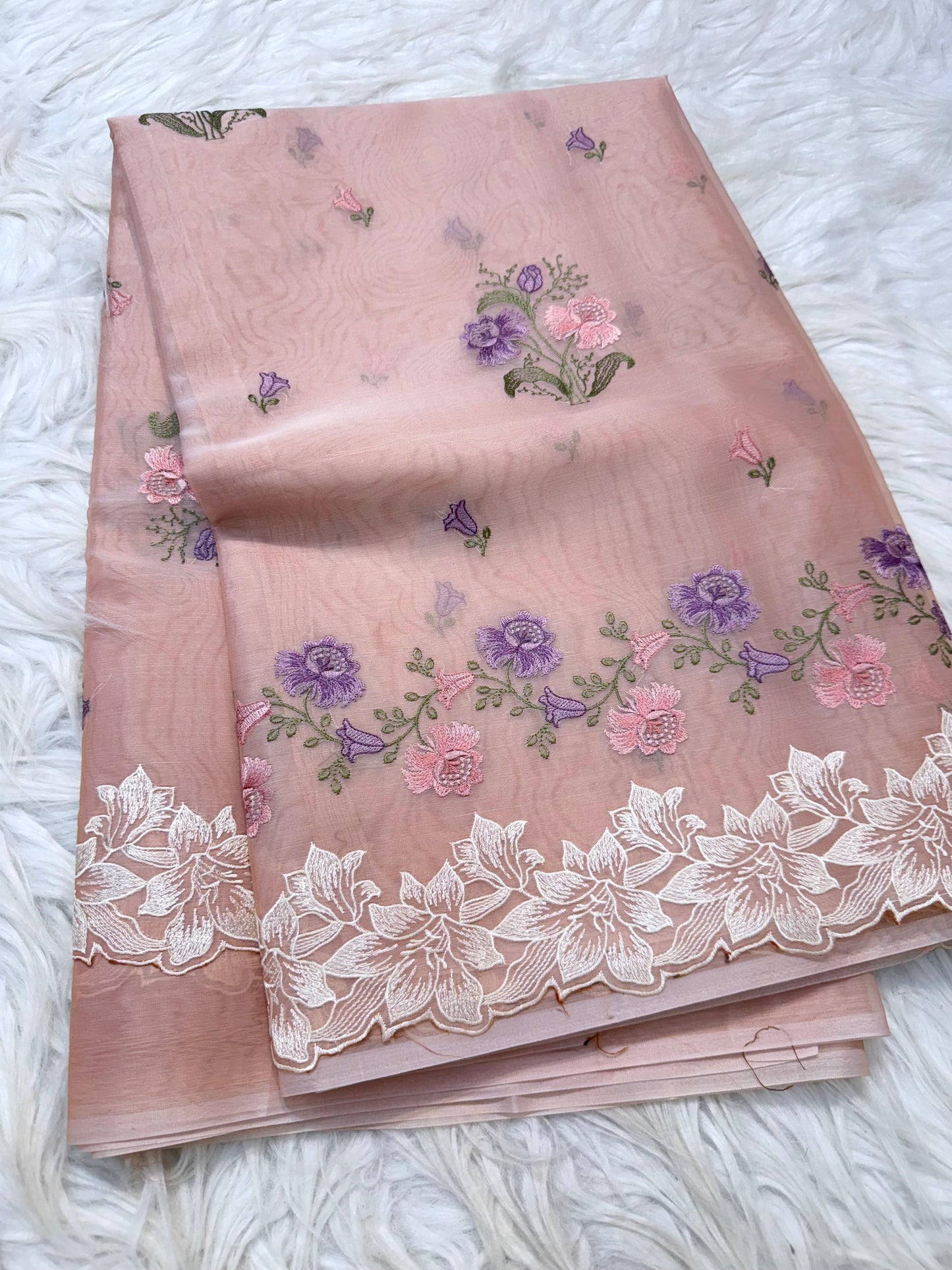 Banarasi kora organza embroidery saree