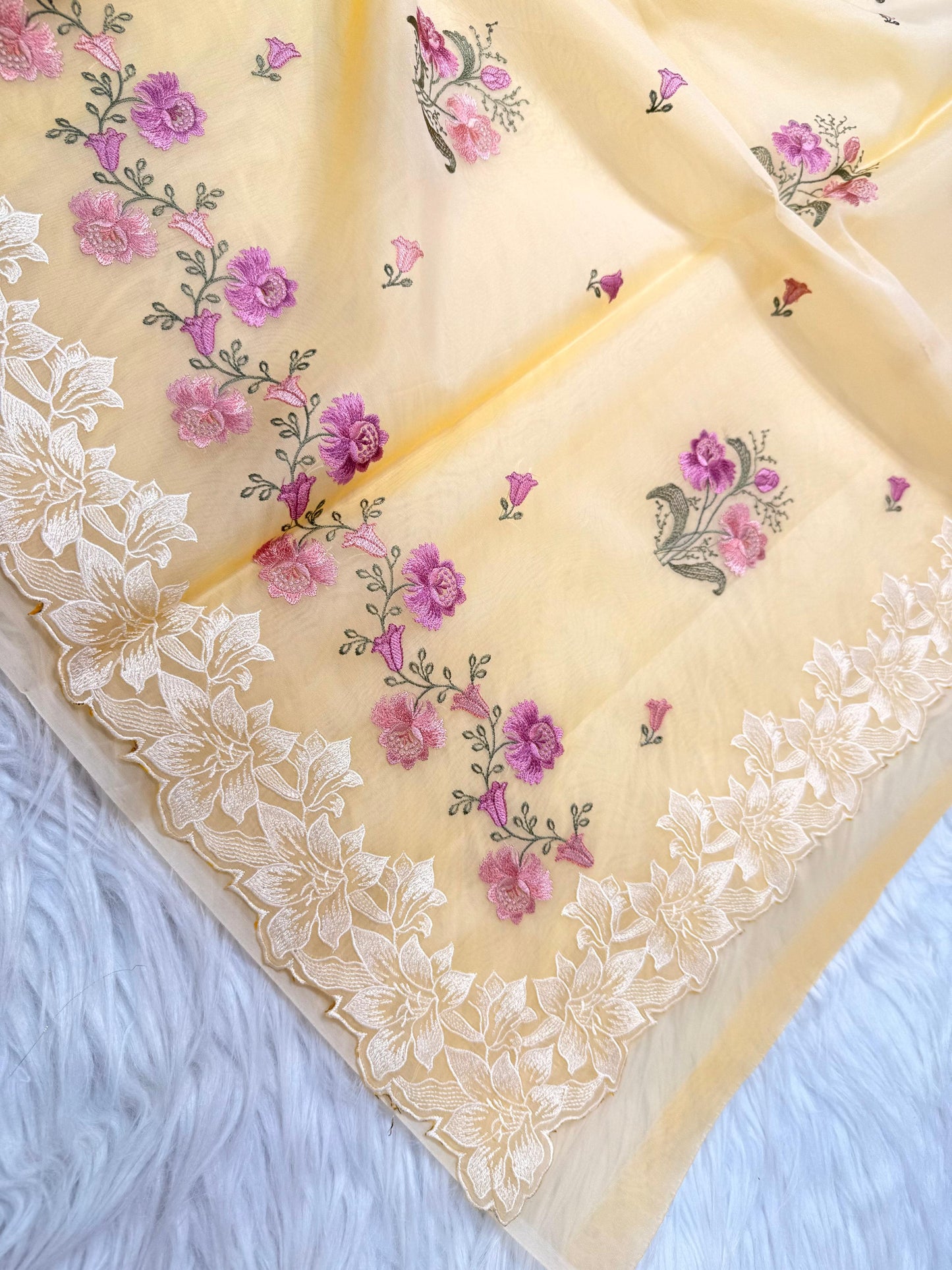 Banarasi kora organza embroidery saree