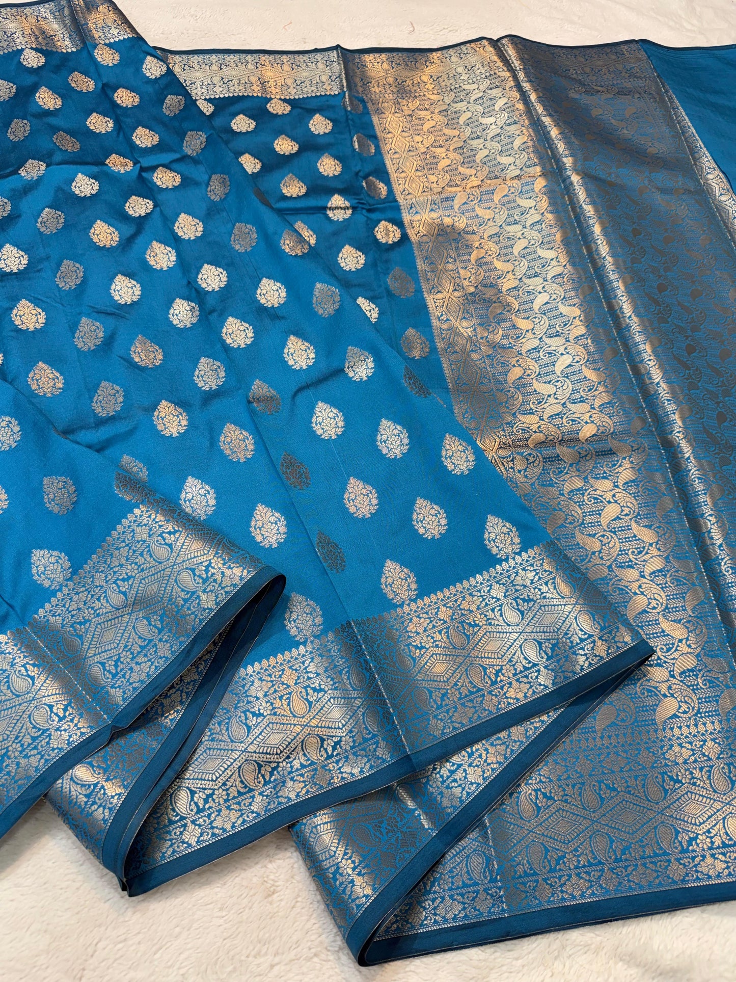 Firozi Soft Silk Premium Banarasi Saree