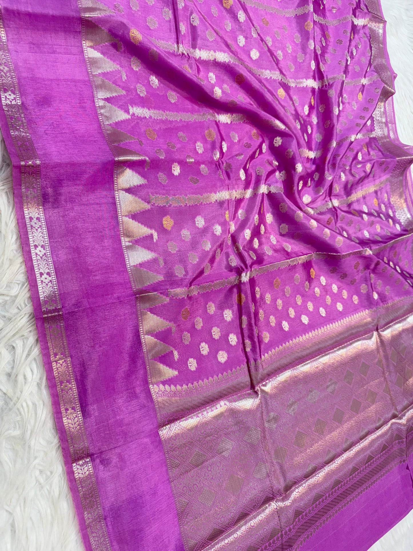 Semi Raw mango soft silk banarasi saree