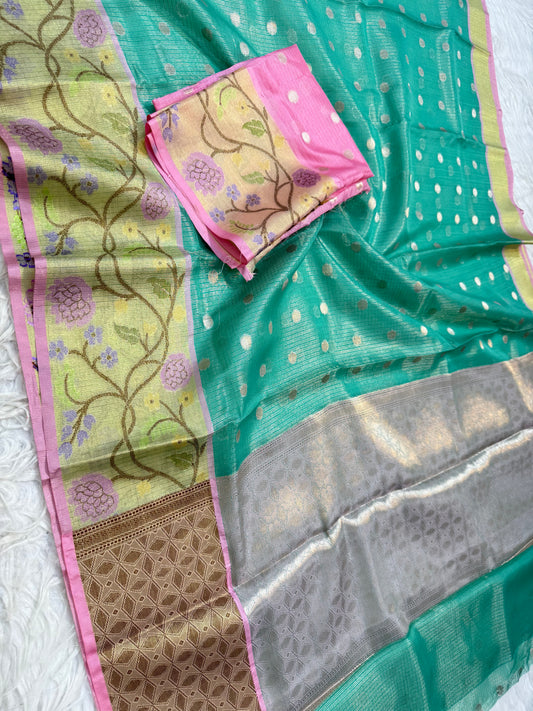 tissue kota paithani border banarasi saree