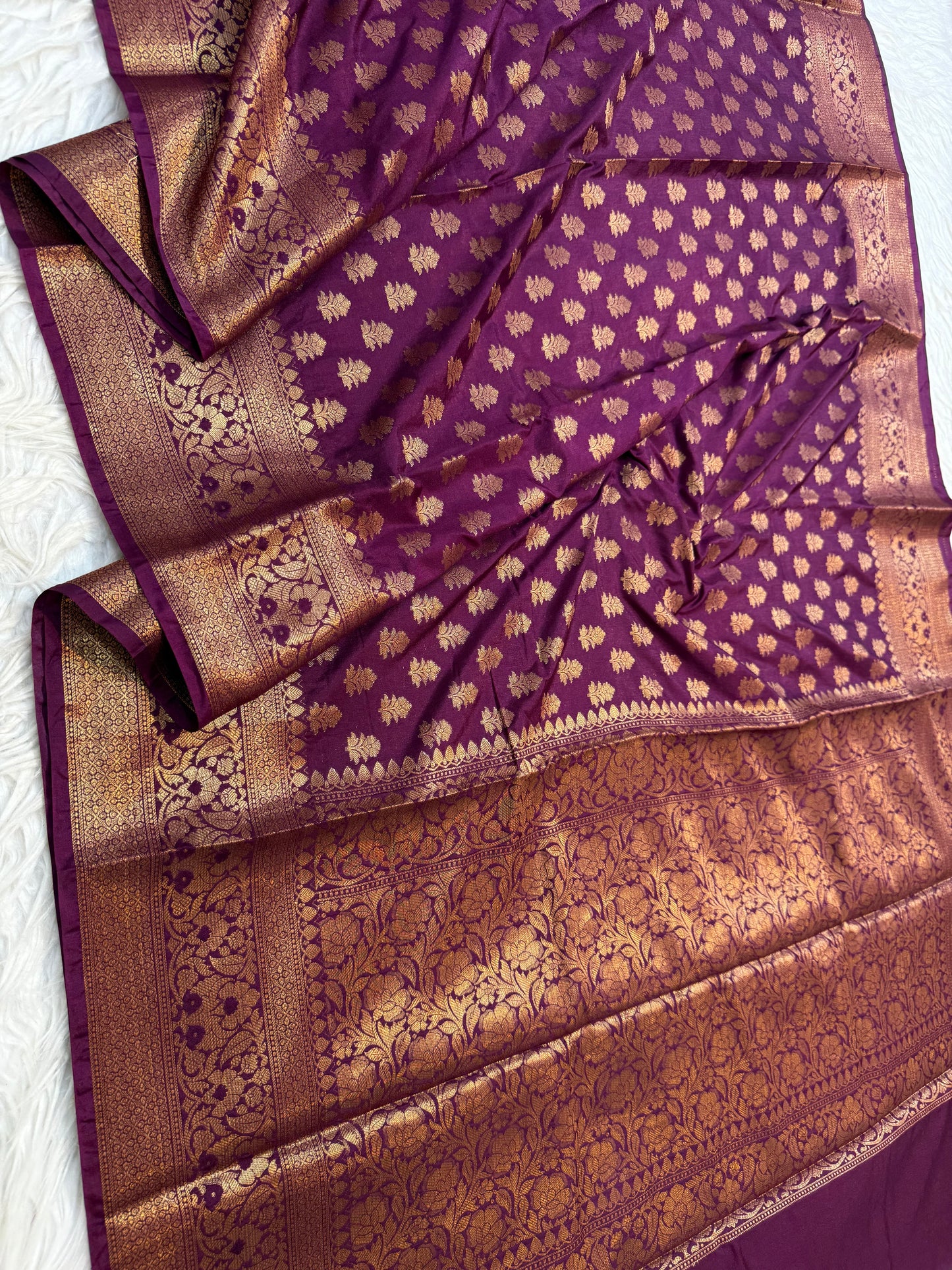 Magenta shade  Dupion Silk Banarasi Saree