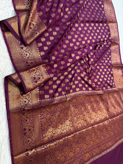 Magenta shade  Dupion Silk Banarasi Saree