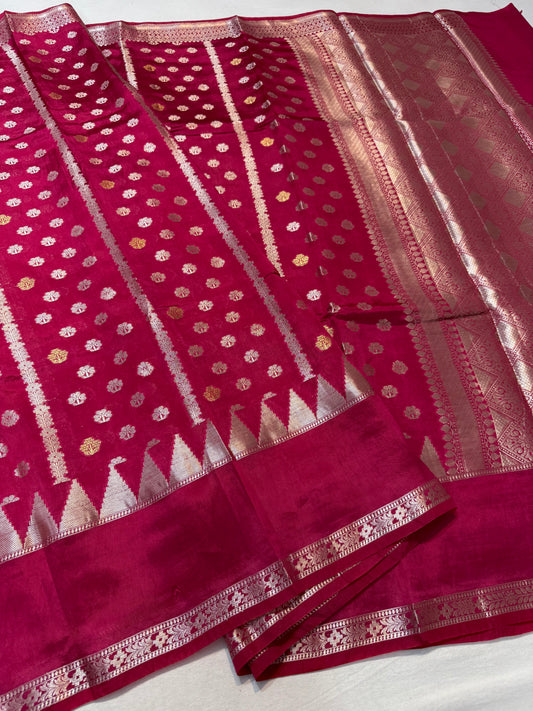 Maharani shade Raw mango soft silk banarasi saree