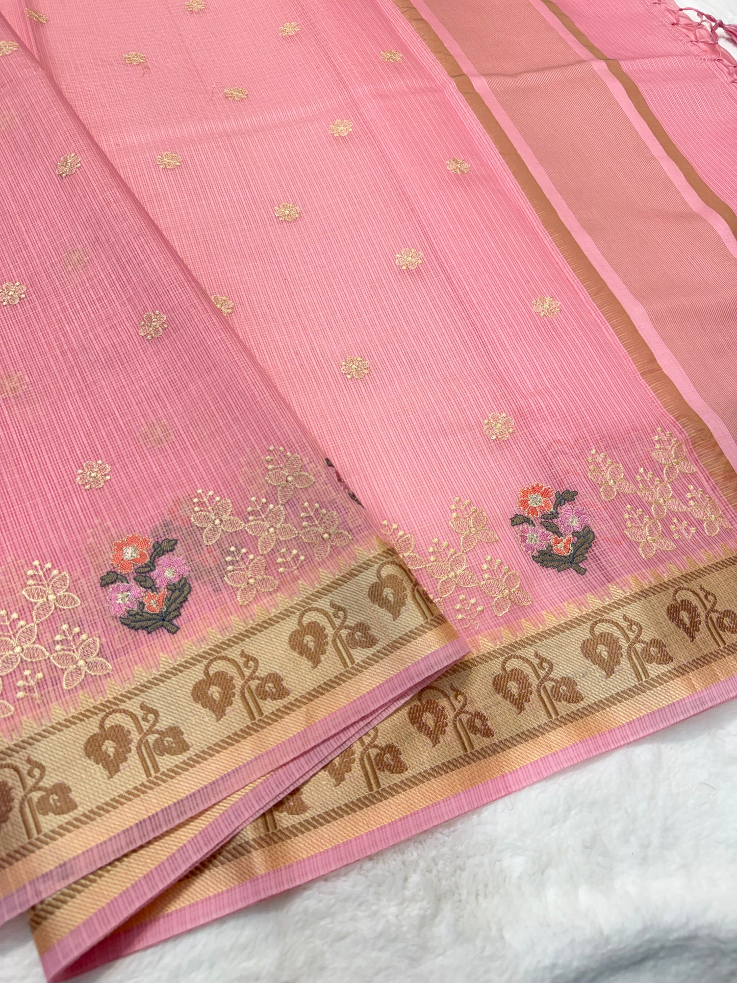 Pink shade kota designer embroidery Banarasi saree