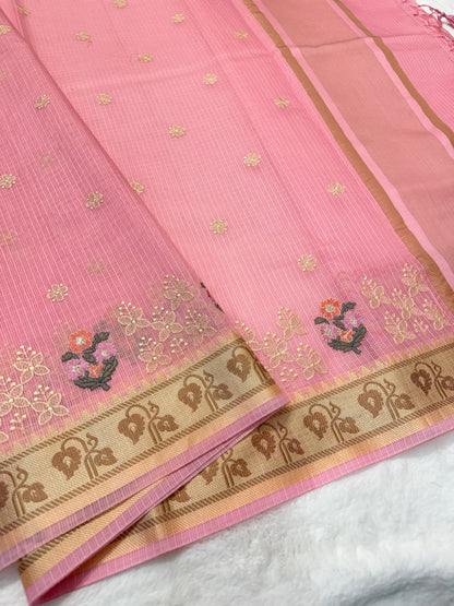 Pink shade kota designer embroidery Banarasi saree