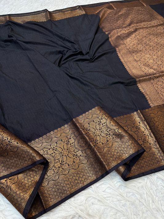 Black shade Dupion silk premium Banarasi saree