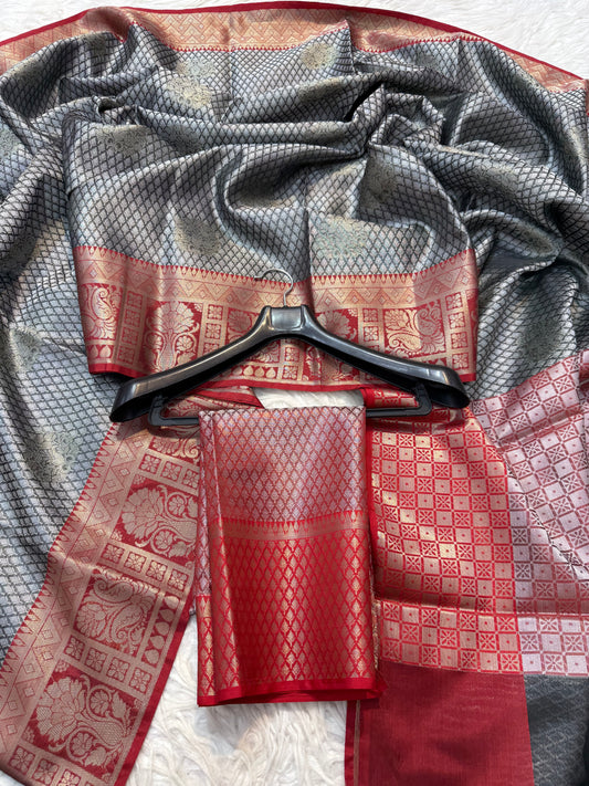 Kora muslin silk Banarasi saree