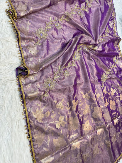 Tissue Aari Work Banarasi silk saree