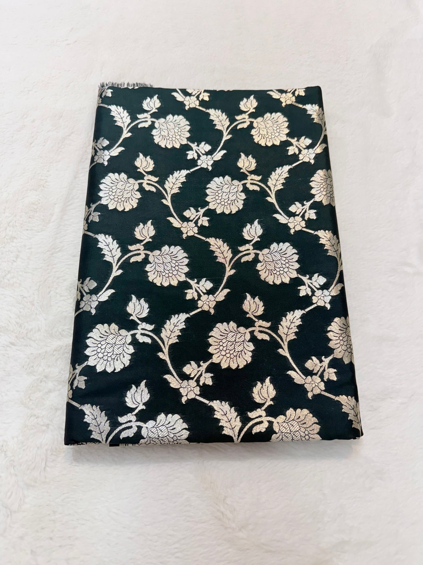 Bottle green shade katan Banarasi silk Saree