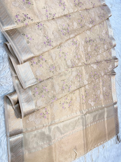 Banarasi kota embroidery saree