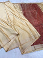 Beige shade mashru silk premium Banarasi silk Saree
