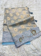 Silver shade tissue kota handwork premium Banarasi saree