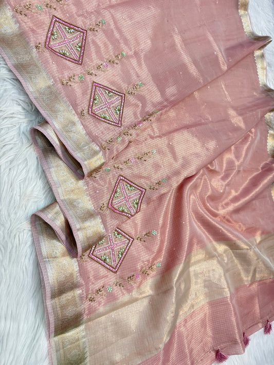 Tissue Kota handwork Banarasi Sarees