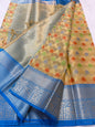 Multicolour shade kora organza Banarasi saree