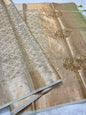 Pista green shade tissue kota designer handwork premium Banarasi saree