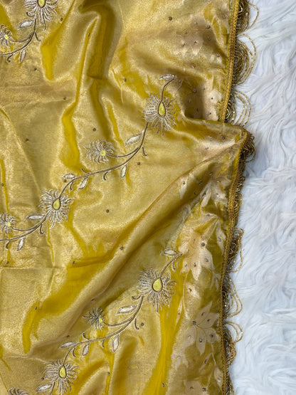 Tissue Aari Work Banarasi silk saree